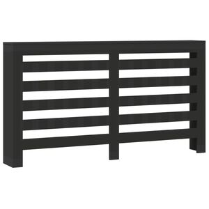 vidaXL Cubierta de radiador madera de ingenier&iacute;a negro 175x20x82 cm