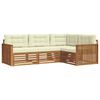 vidaXL Conjunto de sof&aacute;s de exterior con coj&iacute;n 4 pcs Natural y Crema