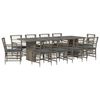 vidaXL Juego de comedor para exteriores 11 uds. Gris rat&aacute;n sint&eacute;tico
