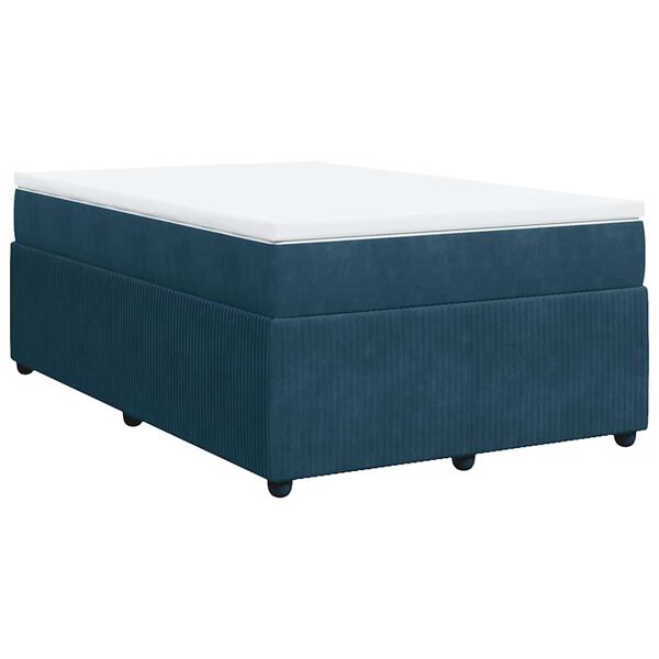 vidaXL Cama box spring con colch&oacute;n terciopelo azul oscuro 120x200 cm