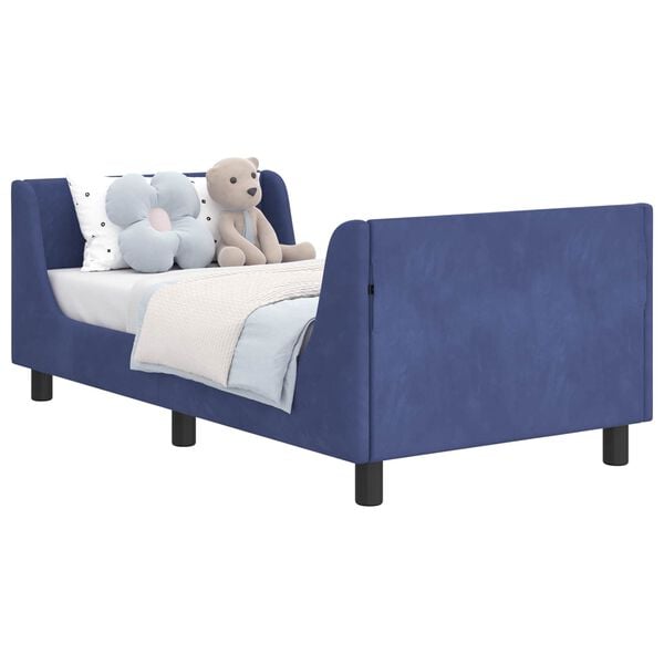vidaXL Cama para niños con cabecero Azul Policía 80 x 160 cm