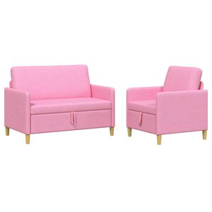 vidaXL Juego de Sof&aacute;s con Almacenamiento 2 uds. Rosa Poli&eacute;ster
