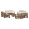 vidaXL Conjunto de sof&aacute;s de jard&iacute;n 13 pcs Beige rat&aacute;n sint&eacute;tico