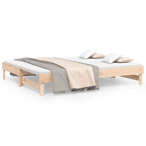 vidaXL Sofá cama extraíble madera maciza de pino 2x(90x200) cm