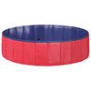 vidaXL Piscina Plegable para Perros Rojo y Azul 120 x 120 x 30 cm PVC