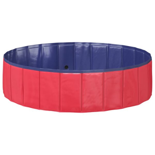 vidaXL Piscina Plegable para Perros Rojo y Azul 120 x 120 x 30 cm PVC