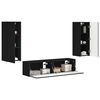 vidaXL Conjunto de mueble de TV 2 pcs Negro Madera de ingenier&iacute;a