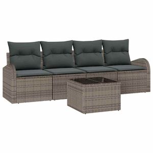 vidaXL Conjunto de sof&aacute; de jard&iacute;n Gris 55 x 55 x 37 cm rat&aacute;n sint&eacute;tico