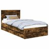 vidaXL Estructura de cama Roble ahumado 100 x 200 cm Madera Ingenieril