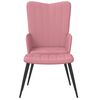 vidaXL Sillón de relax con taburete terciopelo rosa