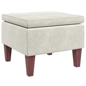 vidaXL Taburete con patas de madera terciopelo crema