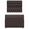 vidaXL Cama box spring con colch&oacute;n tela marr&oacute;n oscuro 90x200 cm