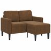 vidaXL Sof&aacute; de 2 plazas con chaise longue en forma de L, color marr&oacute;n, 125 cm, piel sint&eacute;tica