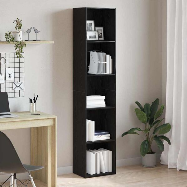 vidaXL Librer&iacute;a de roble negro 40x30x189 cm Madera de ingenier&iacute;a