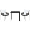 vidaXL Conjunto de Comedor de Jard&iacute;n 3 pcs Marr&oacute;n y Negro