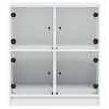 vidaXL Armario auxiliar con puertas de vidrio blanco 68x37x75,5 cm