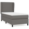 vidaXL Cama box spring con colch&oacute;n cuero sint&eacute;tico gris 80x200 cm