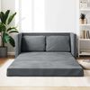vidaXL Sofá cama de suelo 2 en 1 terciopelo gris oscuro 122x204x55 cm
