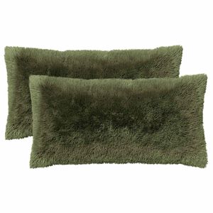 vidaXL Coj&iacute;n con almohada HEERLEN 2 uds. Verde Fleece PV