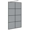 vidaXL Pared de Ducha Walk-in Negro 115 x 195 cm vidrio templado