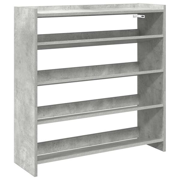 vidaXL Mueble zapatero madera contrachapada gris hormig&oacute;n 80x25x81 cm