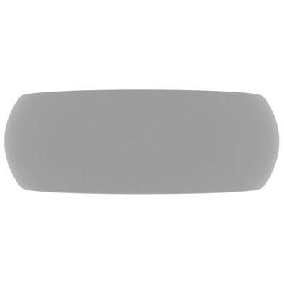 vidaXL Lavabo de lujo redondo cerámica gris claro mate 40x15 cm