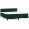 vidaXL Cama box spring con colch&oacute;n terciopelo verde oscuro 160x200 cm