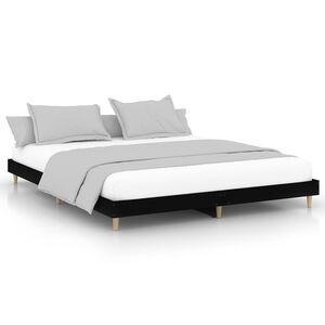 vidaXL Estructura de cama madera de ingenier&iacute;a negra 120x200 cm