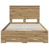 vidaXL Estructura de cama con cabecera Roble artesanal 120 x 190 cm