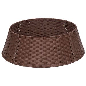 vidaXL Collar para &aacute;rbol de Navidad Redondo Marr&oacute;n Oscuro