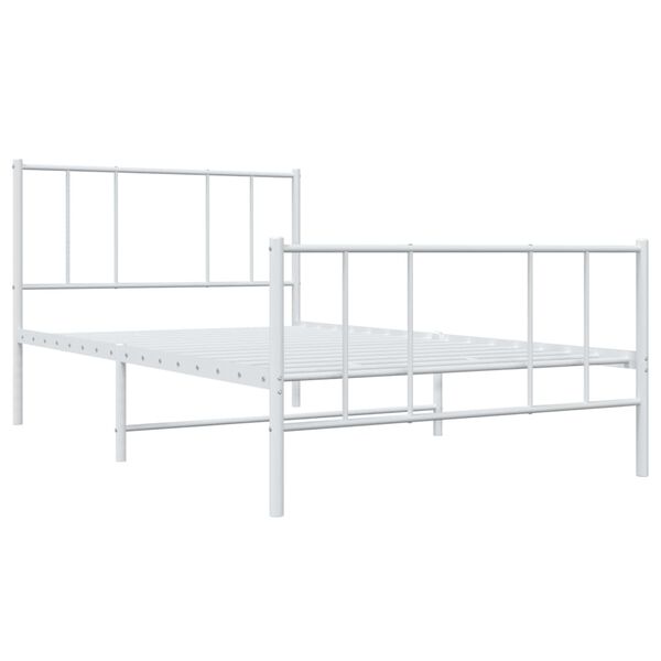 vidaXL Estructura cama sin colchón con estribo metal blanco 107x203 cm