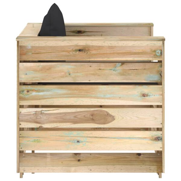 vidaXL Muebles de jard&iacute;n 2 piezas con cojines madera impregnada verde