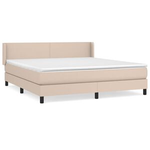 vidaXL Cama box spring con colch&oacute;n cuero sint&eacute;tico capuchino 180x200cm