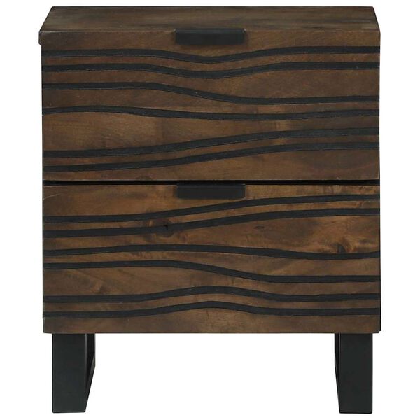 vidaXL Armario de Noche Nogal 40 x 33 x 46 cm Madera maciza de Acacia