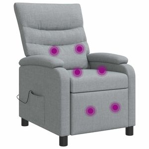 vidaXL Silla de masajes reclinable Gris Claro Tela