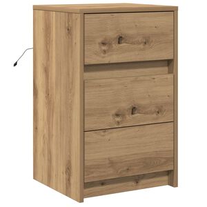 vidaXL Armario de Noche con caj&oacute;n Roble artesanal 38 x 34 x 61 cm