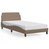 vidaXL Estructura de cama Dover cuero sint&eacute;tico capuchino 100x200cm