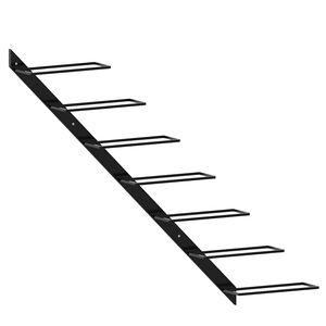 vidaXL Botellero de pared para 7 botellas metal negro