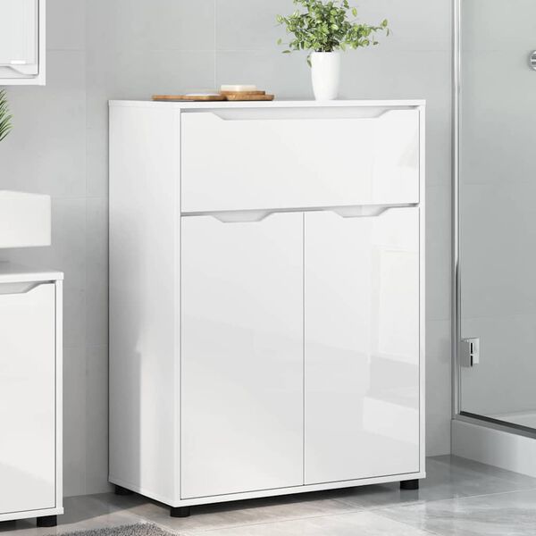 vidaXL Gabinete de Ba&ntilde;o con caj&oacute;n brillante 72,5 x 36,5 x 100 cm