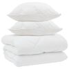 vidaXL Edred&oacute;n de Invierno con almohada 3 uds. Blanco Microfibra