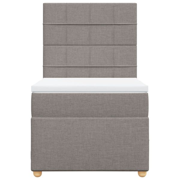 vidaXL Cama box spring con colch&oacute;n tela gris taupe 80x200 cm