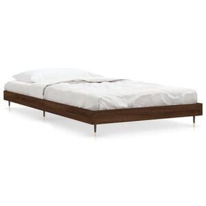 vidaXL Estructura de cama sin colch&oacute;n madera marr&oacute;n roble 90x190 cm