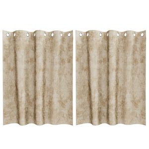 vidaXL Cortina con cortinas 2 pcs Crema 140 x 140 cm Terciopelo