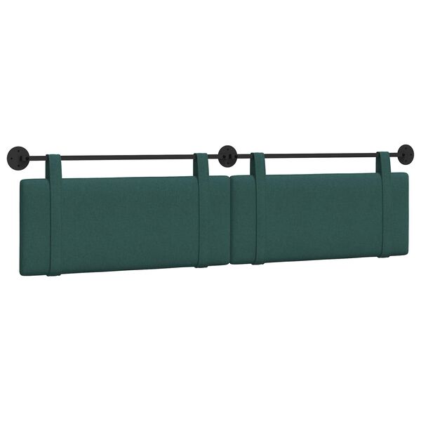 vidaXL Cabecera Colgante Liso Verde oscuro 210 x 55 x 5 cm tela