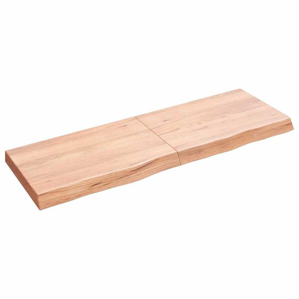 vidaXL Estante pared madera roble tratada marr&oacute;n claro 120x40x(2-6) cm