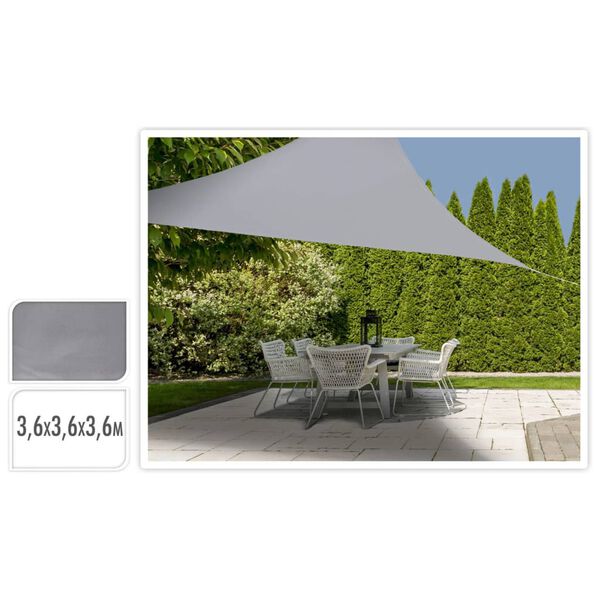 ProGarden Toldo de tela triangular gris 3,6x3,6x3,6 m