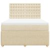 vidaXL Cama box spring con colch&oacute;n tela color crema 140x200 cm