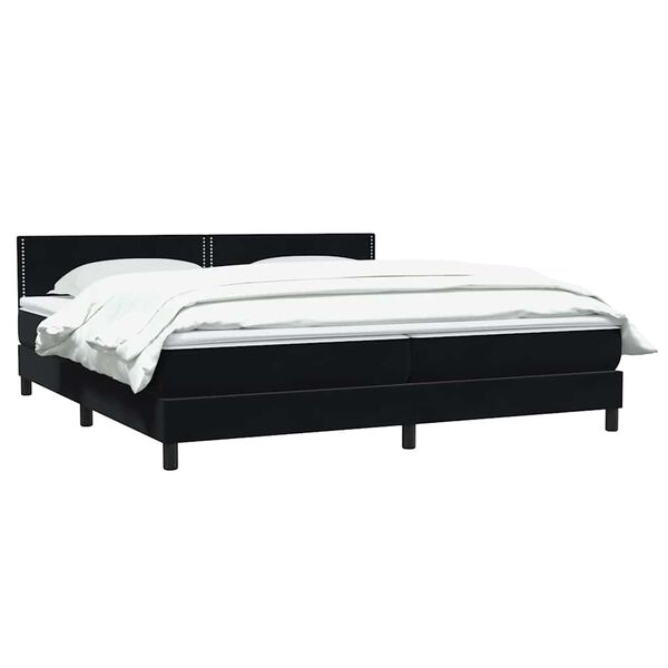 vidaXL Cama box spring con colch&oacute;n terciopelo negro 180x210 cm