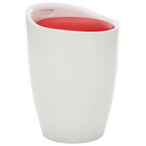 vidaXL Taburete de almacenamiento de cuero sint&eacute;tico blanco y rojo