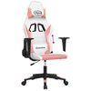 vidaXL Silla gaming de masaje cuero sint&eacute;tico blanco y rosa